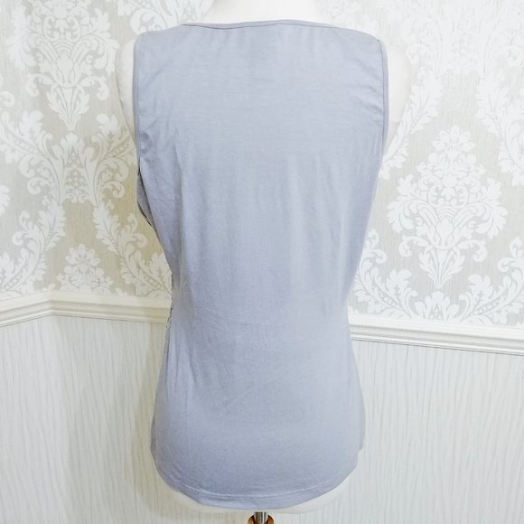 Cache Silver Grey Sequin Front Tank Top Size Medium - Picture 3 of 4